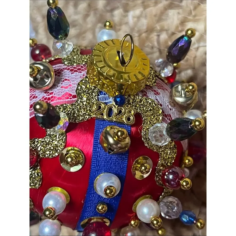 Push Pin Sequins Brooch Satin Thread Ball USA Flag Patriotic Ornament 250th 2026